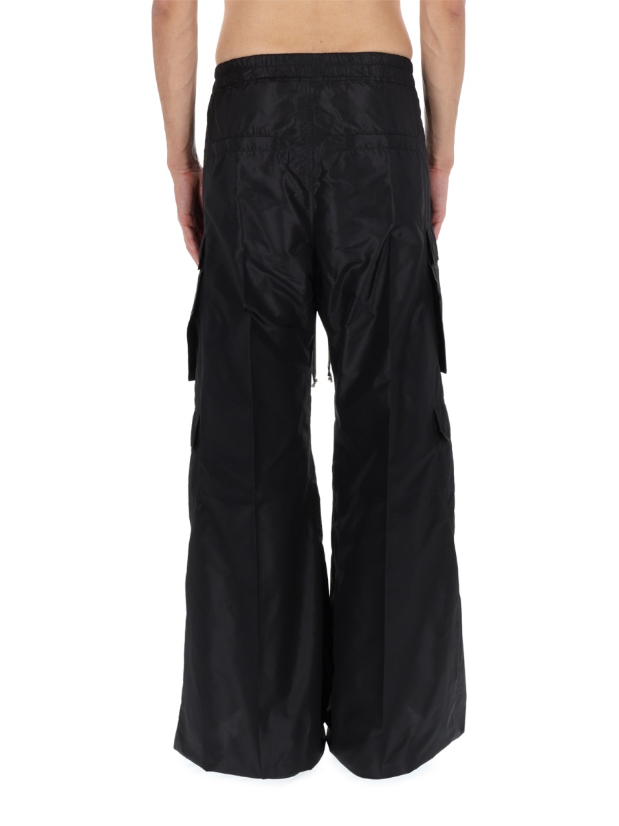 Rick Owens Silk Wide-Leg Cargo Pants Zwart