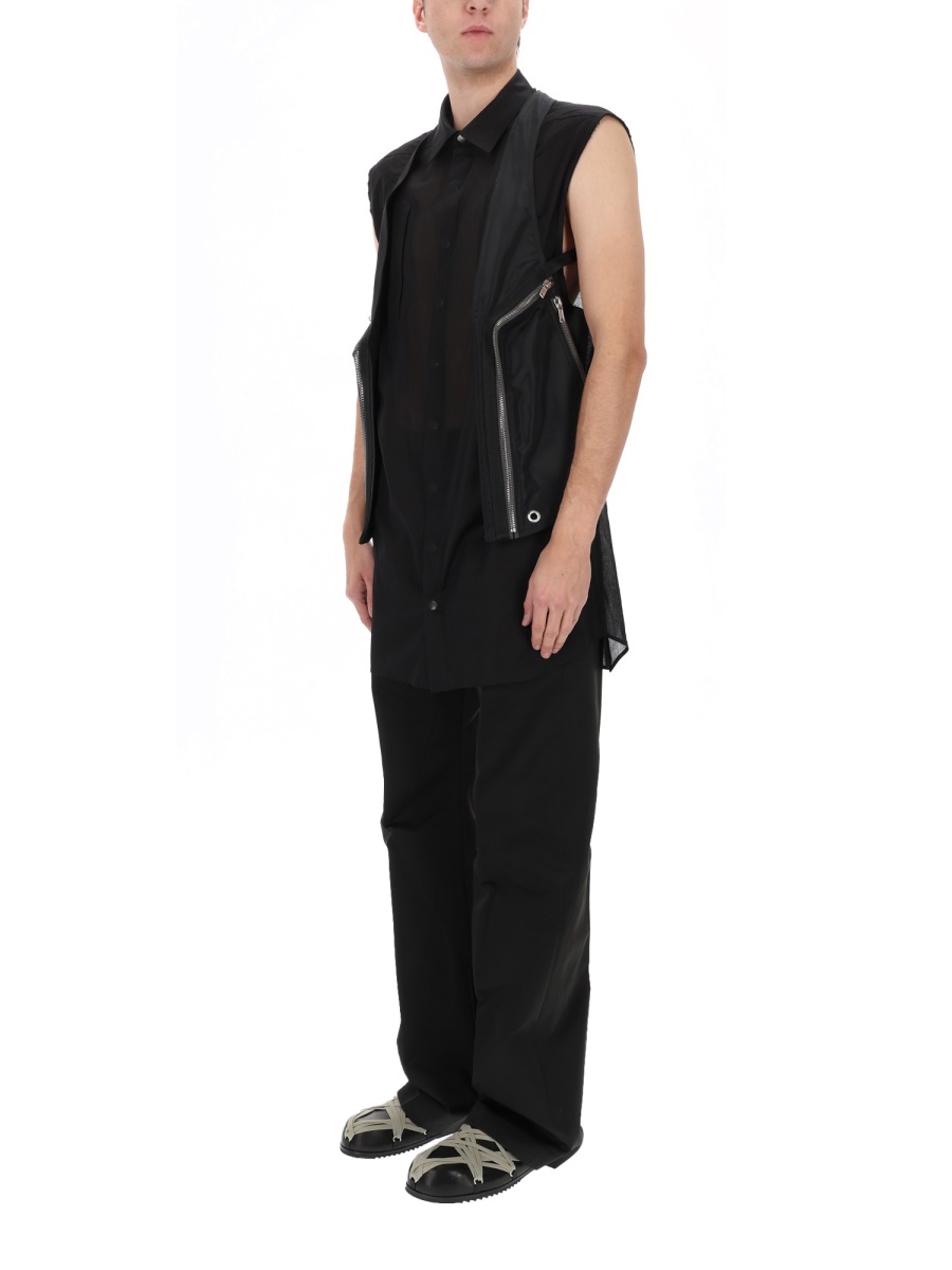 Rick Owens Neutral Bauhaus Harness Back Zippered Vest Zwart