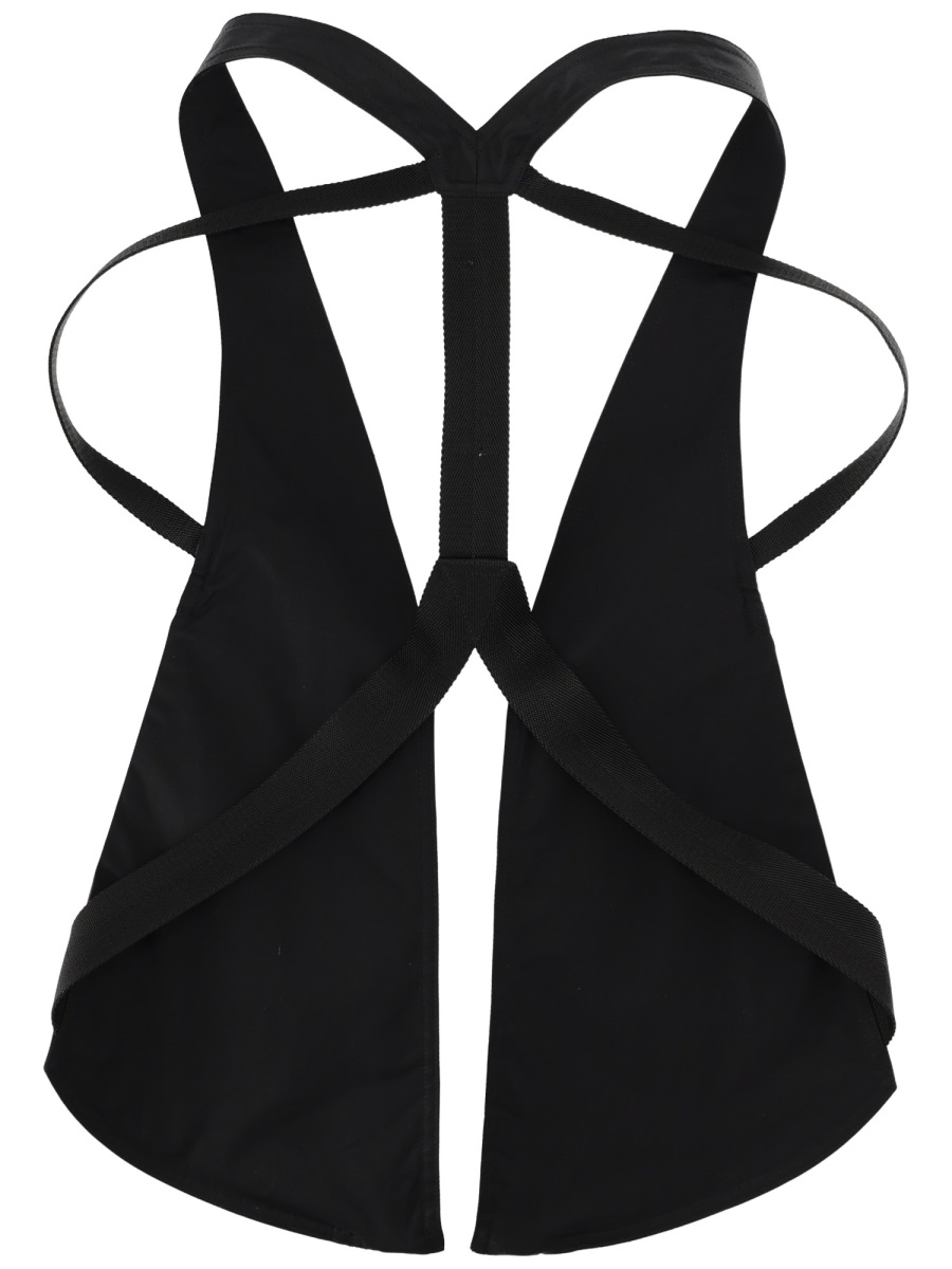 Rick Owens Neutral Bauhaus Harness Back Zippered Vest Zwart