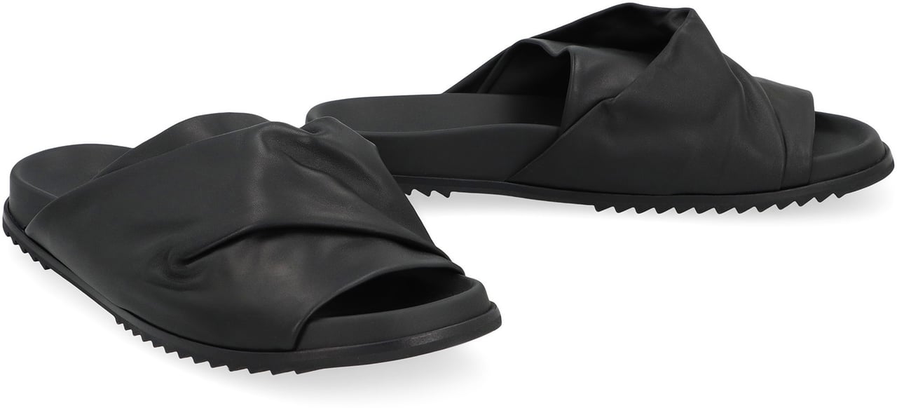 Rick Owens Mobius leather slides Zwart