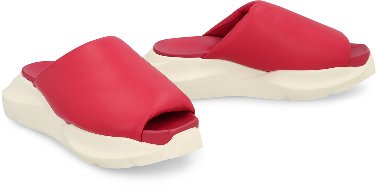 Rick Owens Geth Leather slides Rood