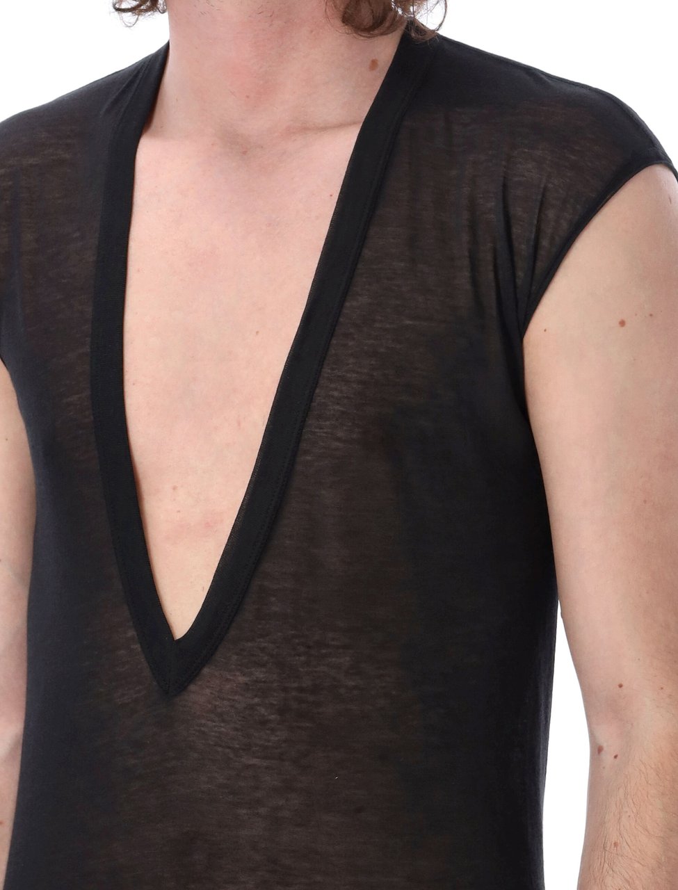 Rick Owens Rick Owens Dylan T with deep V neck Zwart