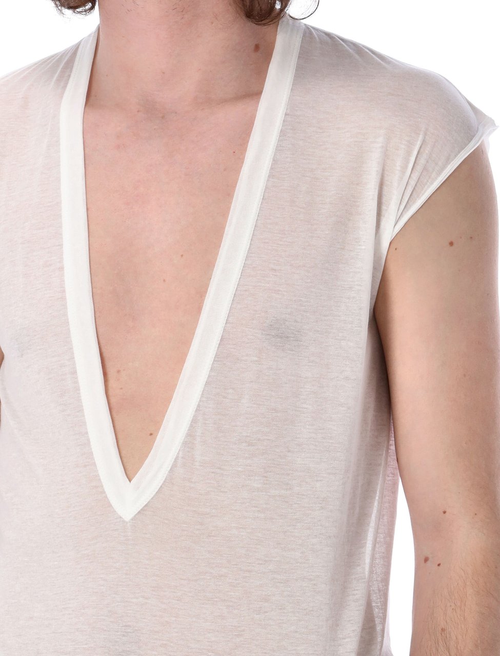 Rick Owens Rick Owens Dylan T with deep V neck Wit