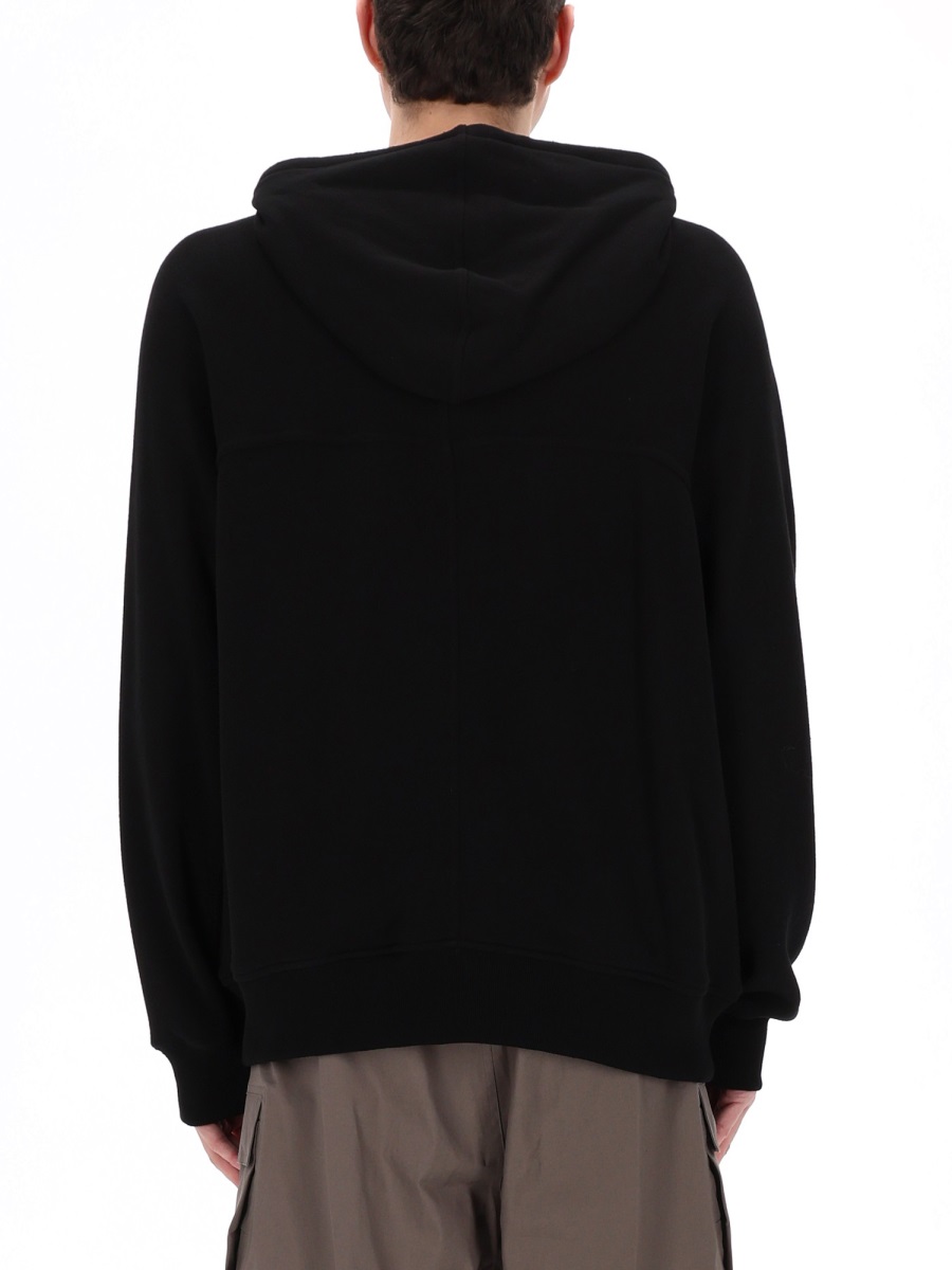 Rick Owens Windbreaker Full Front Zipper Cotton Hoodie Zwart