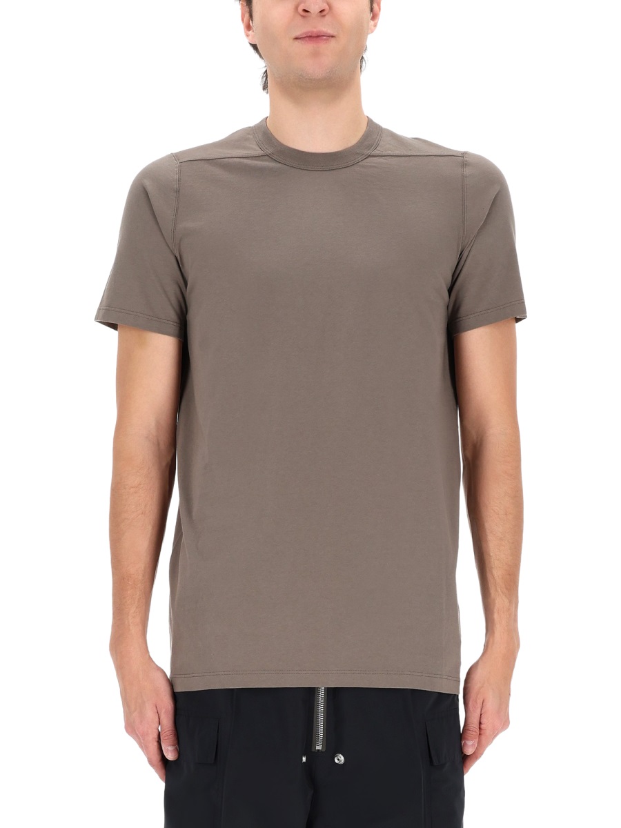 Rick Owens Level T Cotton Vertical Seam T-Shirt Bruin