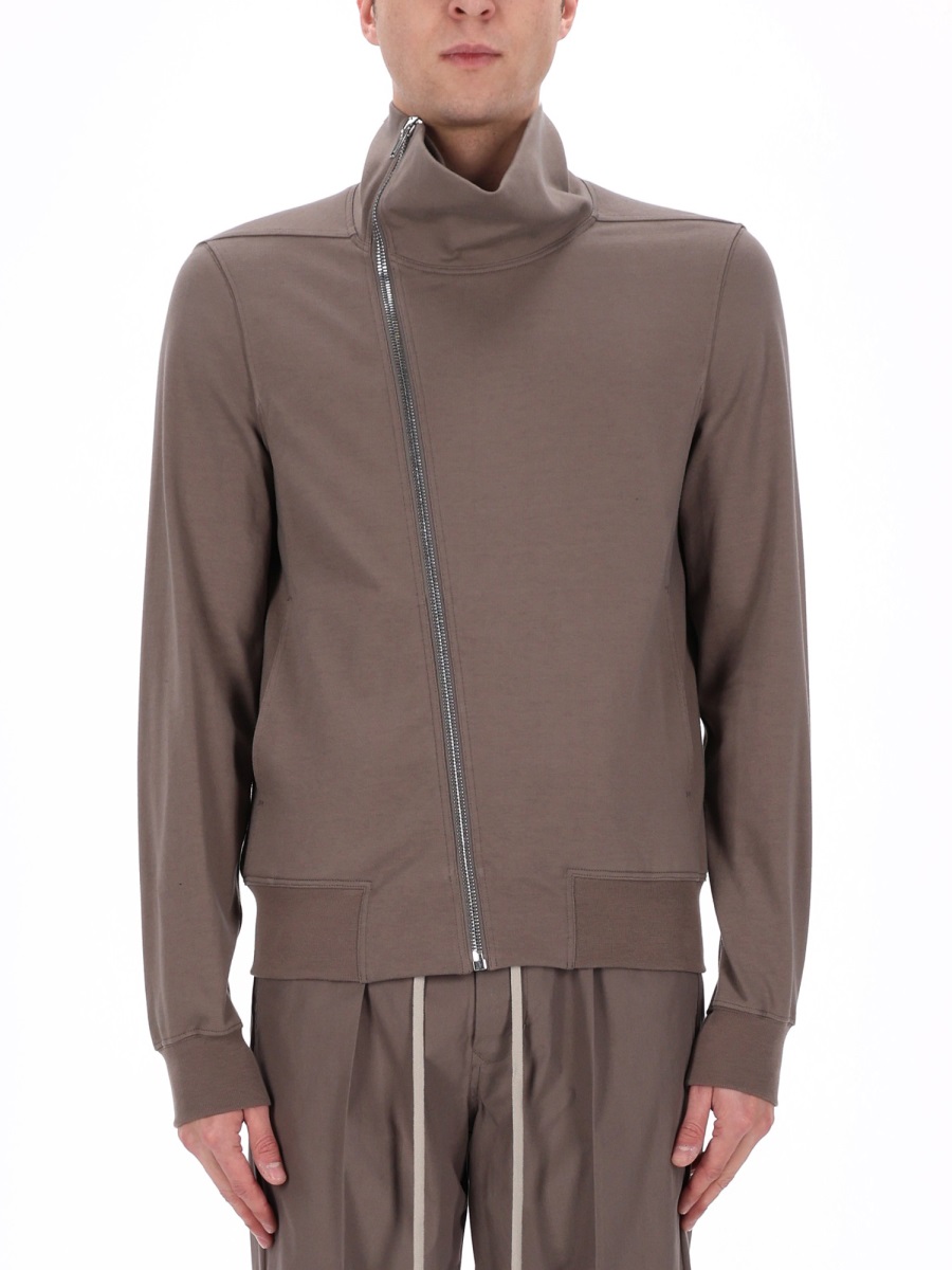 Rick Owens Bauhaus Jogger Asymmetrical Zipper Sweatshirt Roze