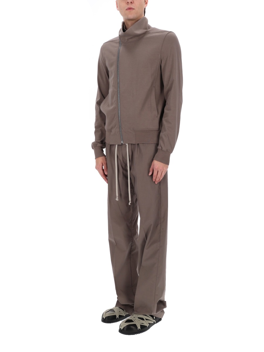 Rick Owens Bauhaus Jogger Asymmetrical Zipper Sweatshirt Roze