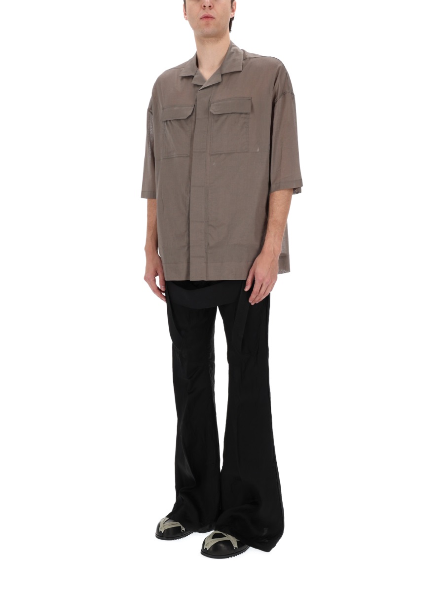 Rick Owens Magnum Tommy Oversized Utilitarian Cotton Shirt Grijs
