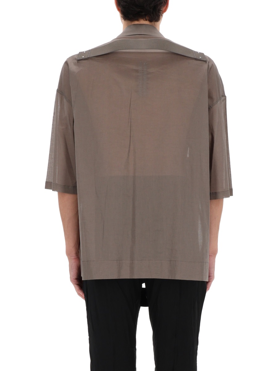 Rick Owens Magnum Tommy Oversized Utilitarian Cotton Shirt Grijs