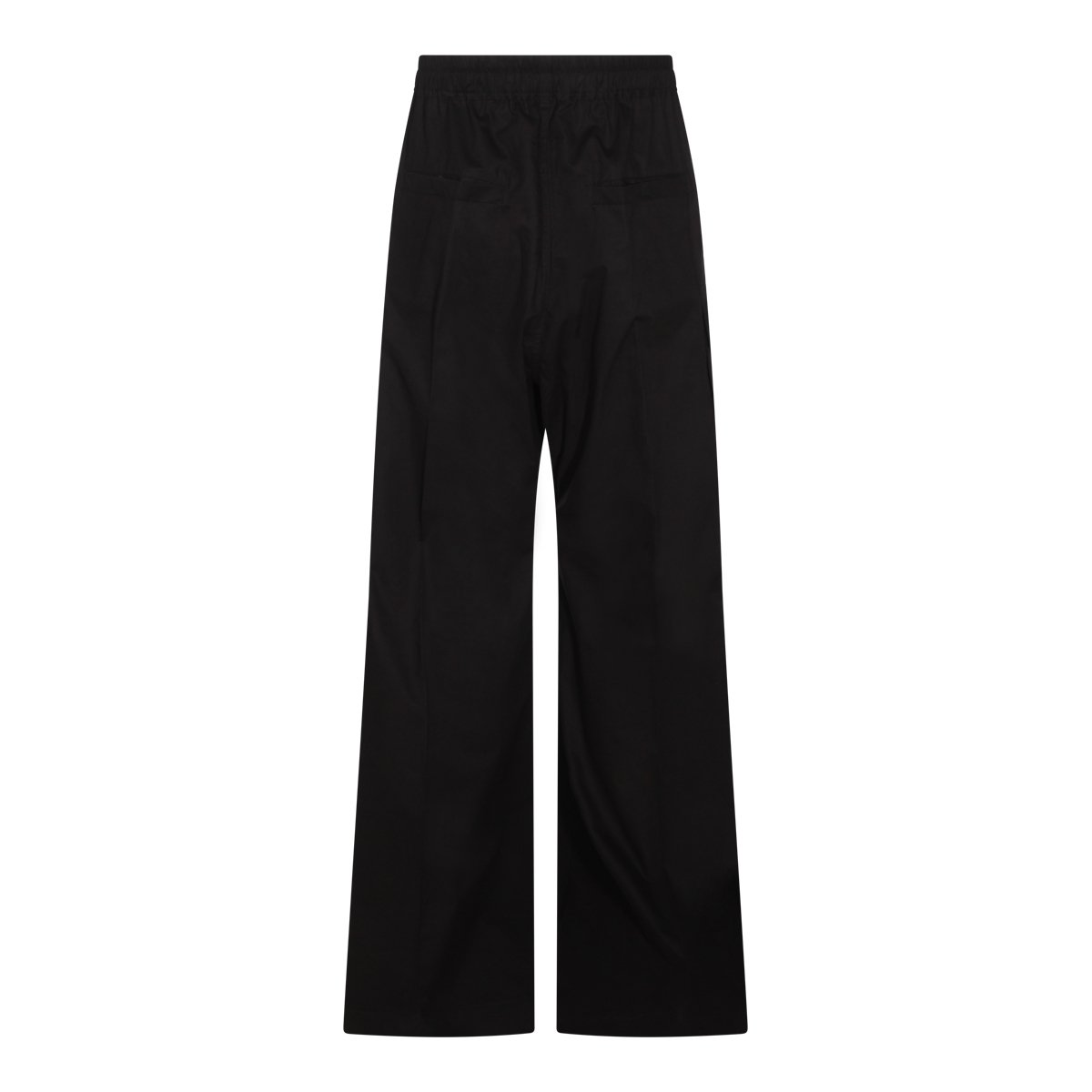 Rick Owens High-Waisted Black Cotton Trousers Zwart