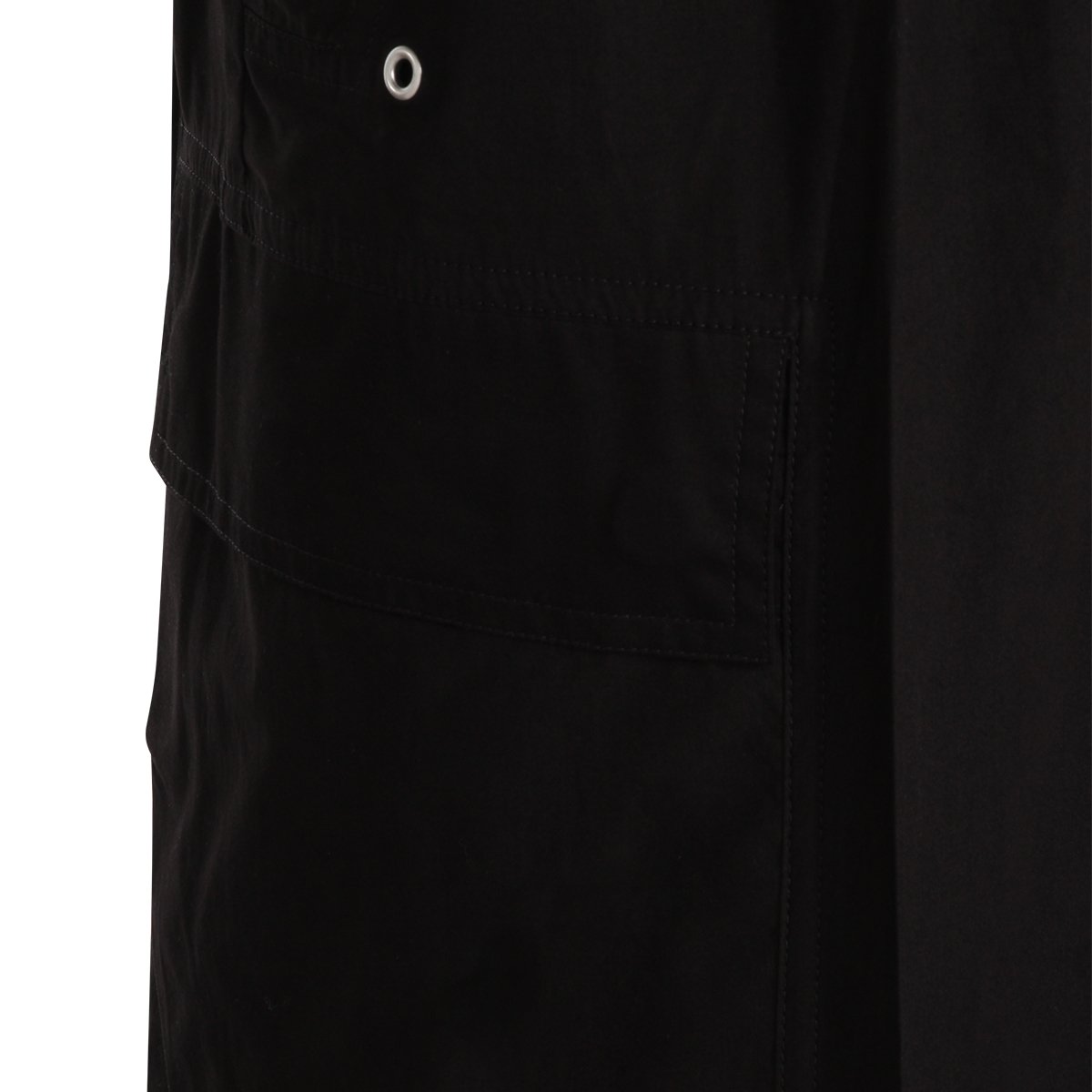 Rick Owens High-Waisted Black Cotton Trousers Zwart