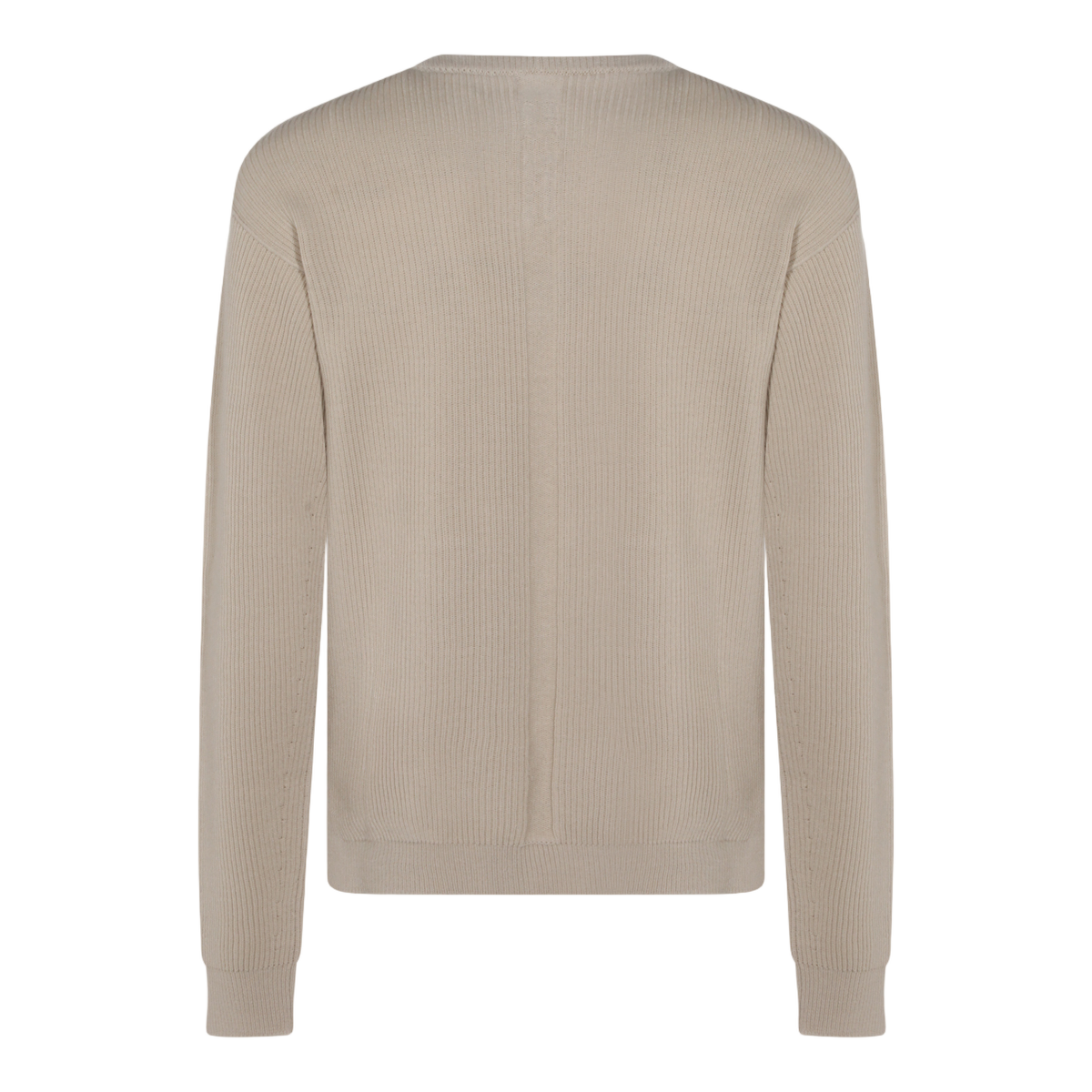 Rick Owens Ribbed Knit Sweater with Crew Neckline Grijs