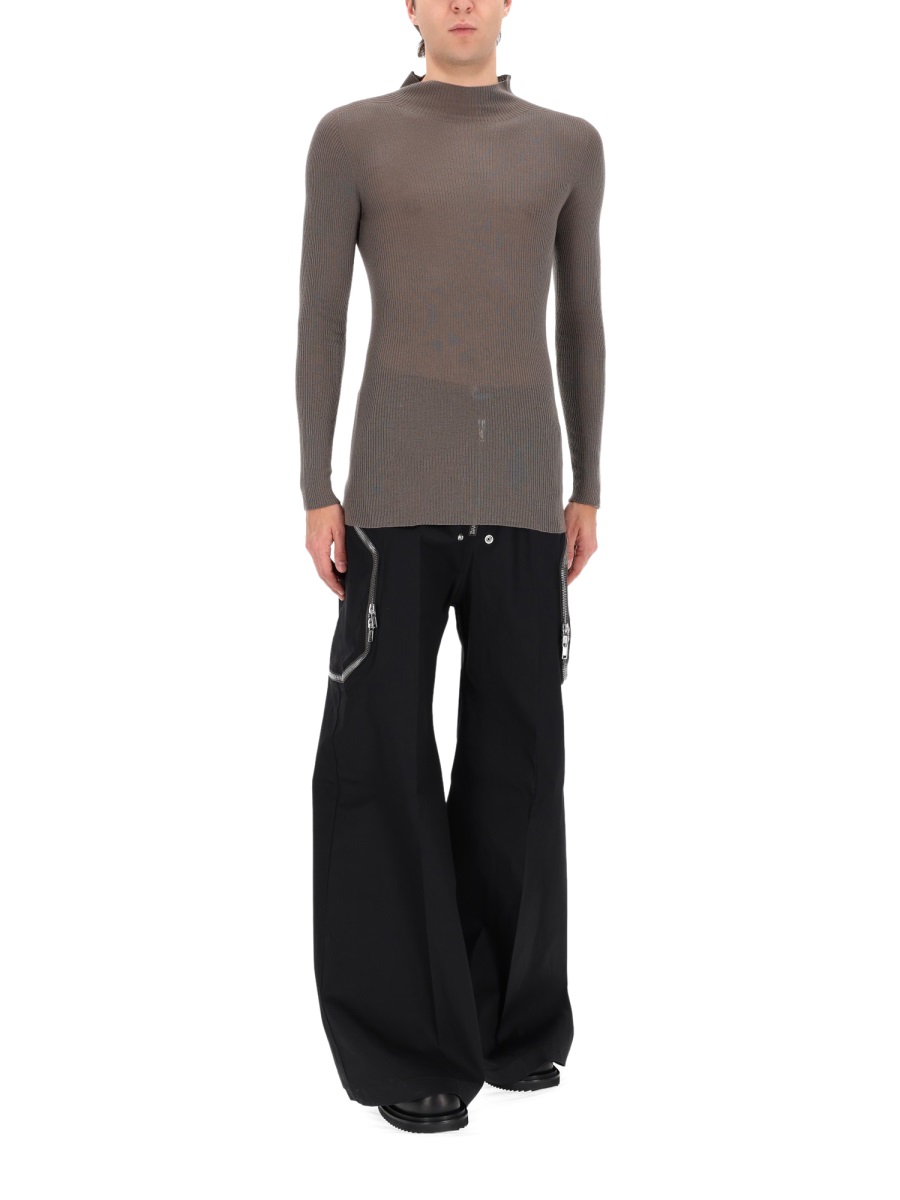 Rick Owens Tabard Newwool Ribbed Turtleneck Grijs