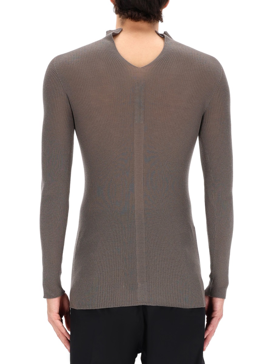 Rick Owens Tabard Newwool Ribbed Turtleneck Grijs