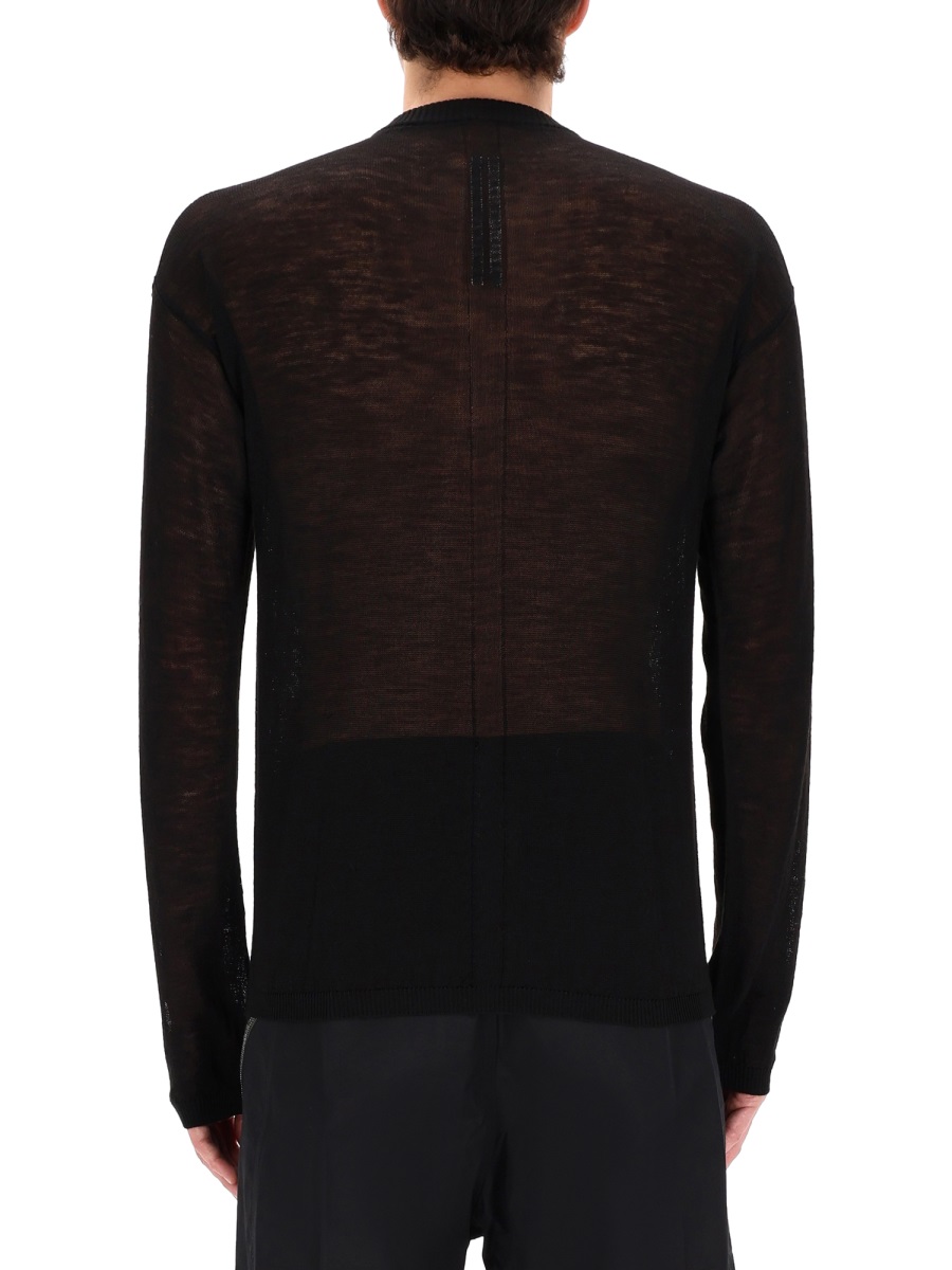 Rick Owens Penta Sheer New Wool Knit Sweater Zwart