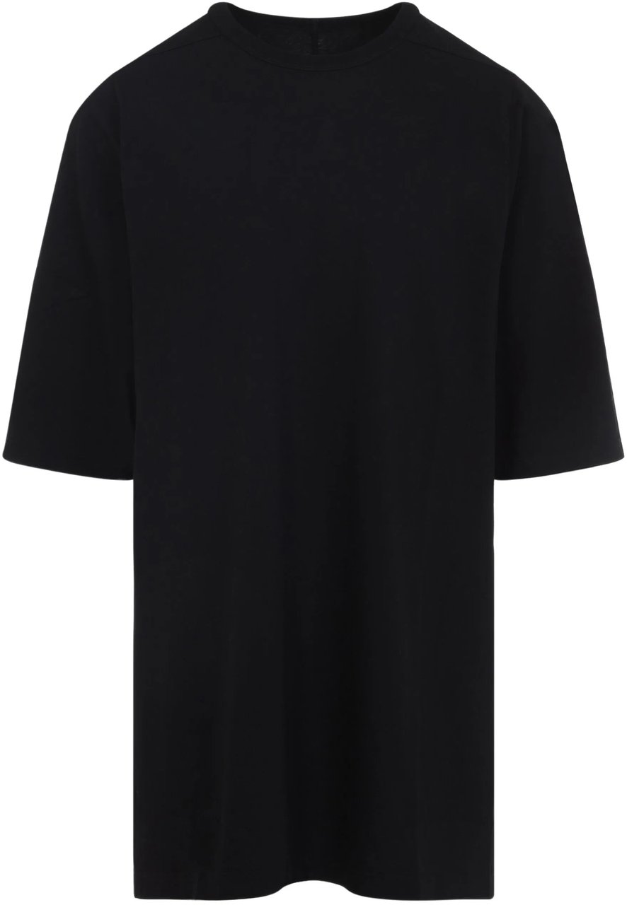 Rick Owens Jumbo Oversized Black Cotton T-Shirt Zwart