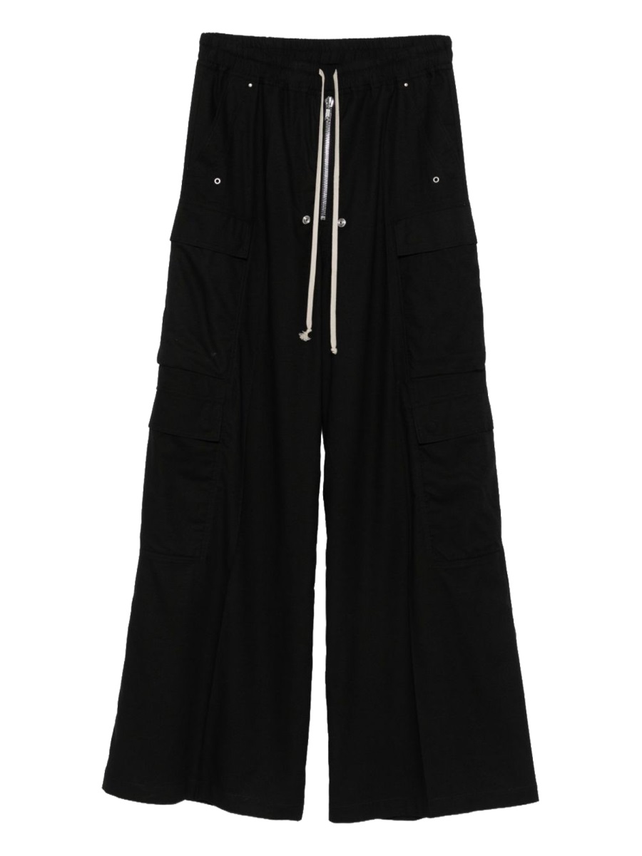 Rick Owens Black Bela Wide-Leg Cargo Pants Zwart