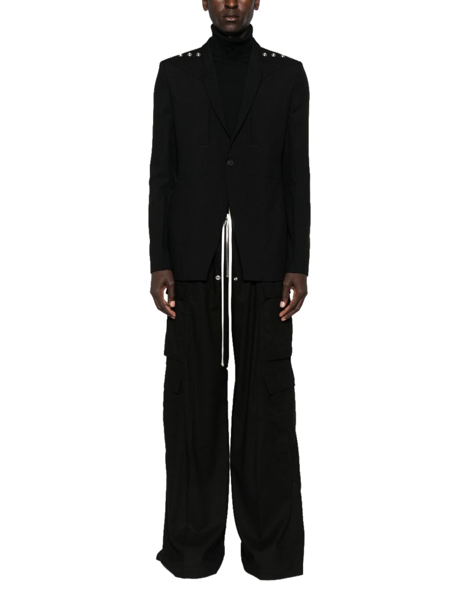 Rick Owens Black Bela Wide-Leg Cargo Pants Zwart