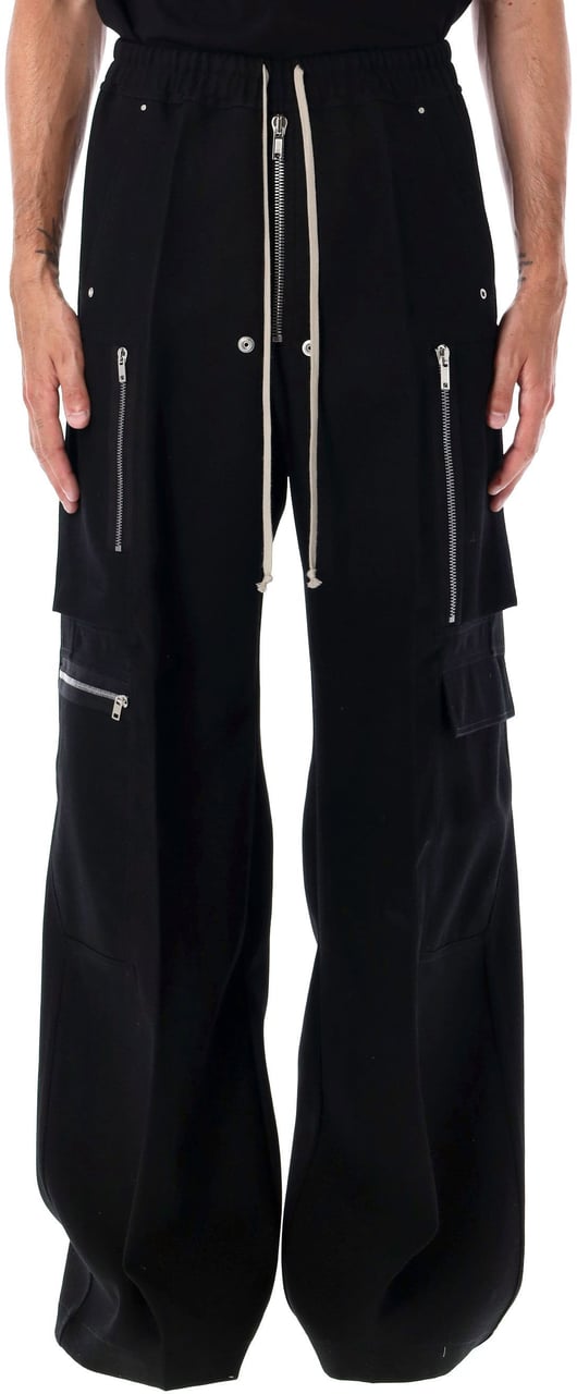 Rick Owens Cargobelas wool drill pants Zwart