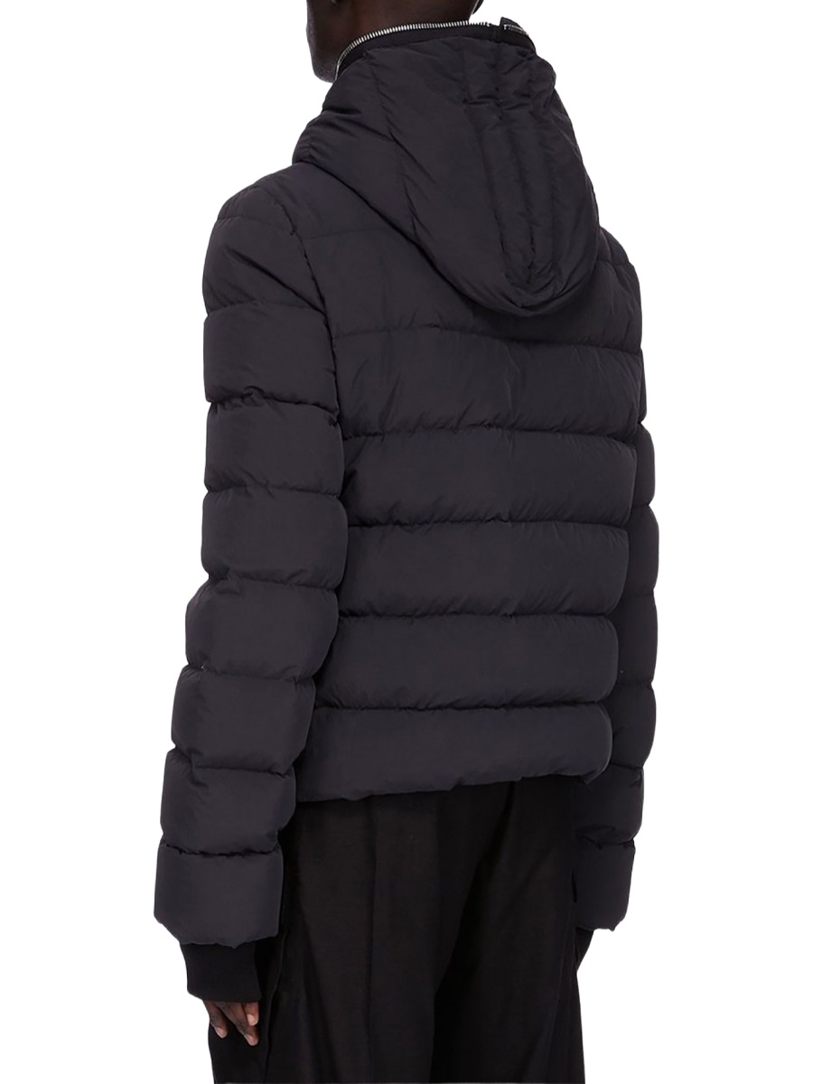 Rick Owens Black Gimp Quilted Down Jacket Zwart