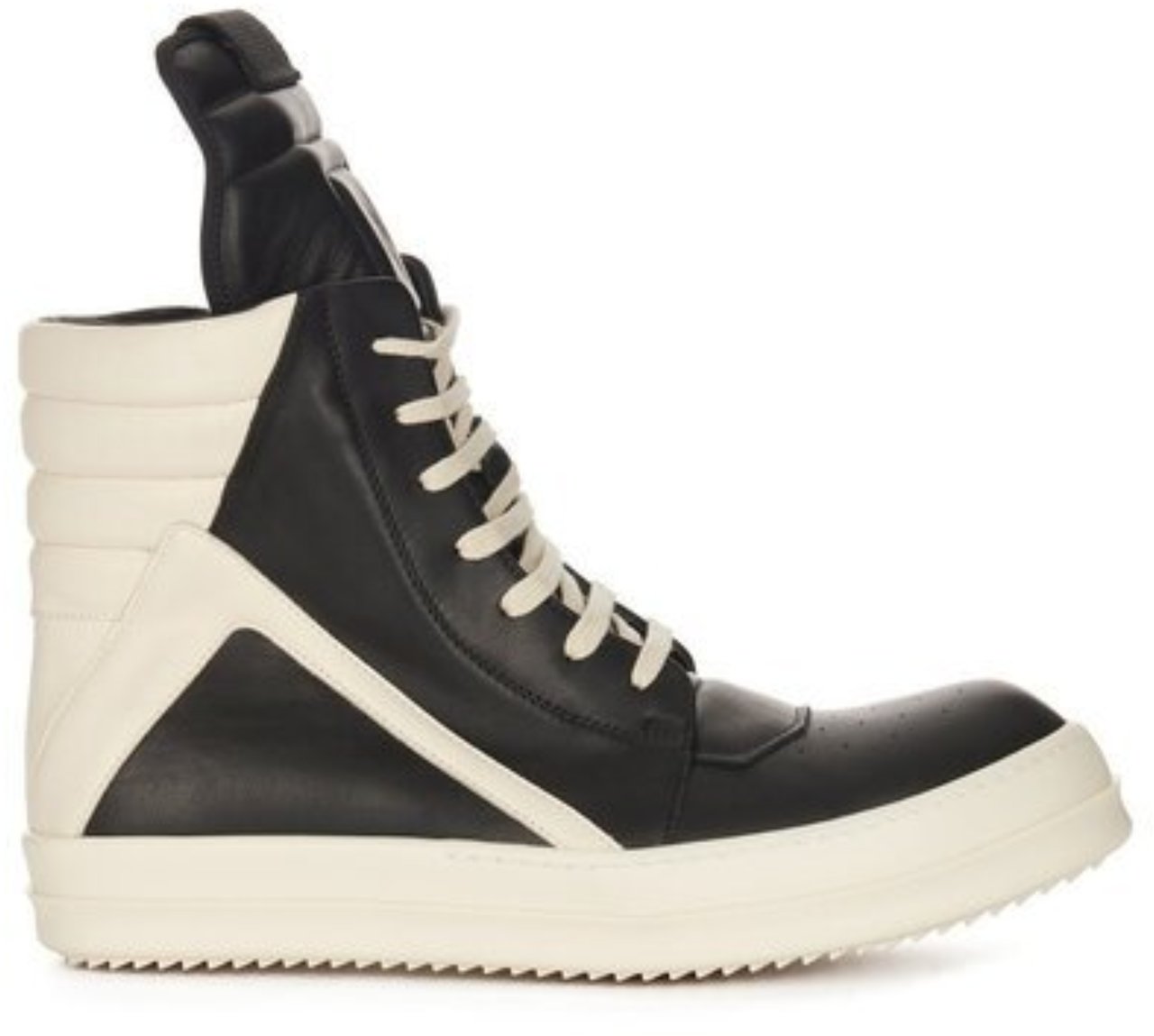 Rick Owens GEOBASKET BLACK/MILK/MILK Zwart