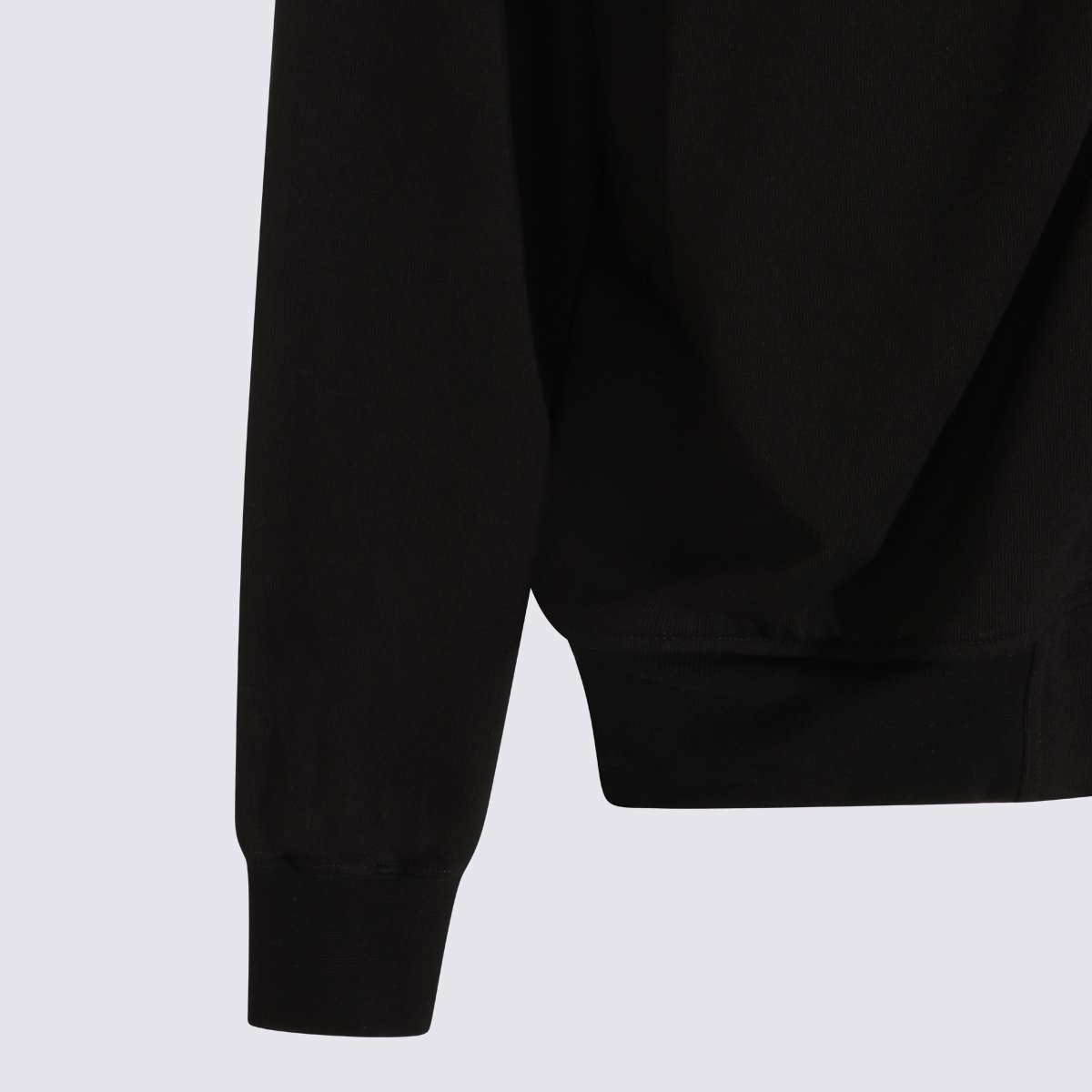 Rick Owens Contemporary Black Zip-Up Hoodie With Contrast Drawstrings Zwart