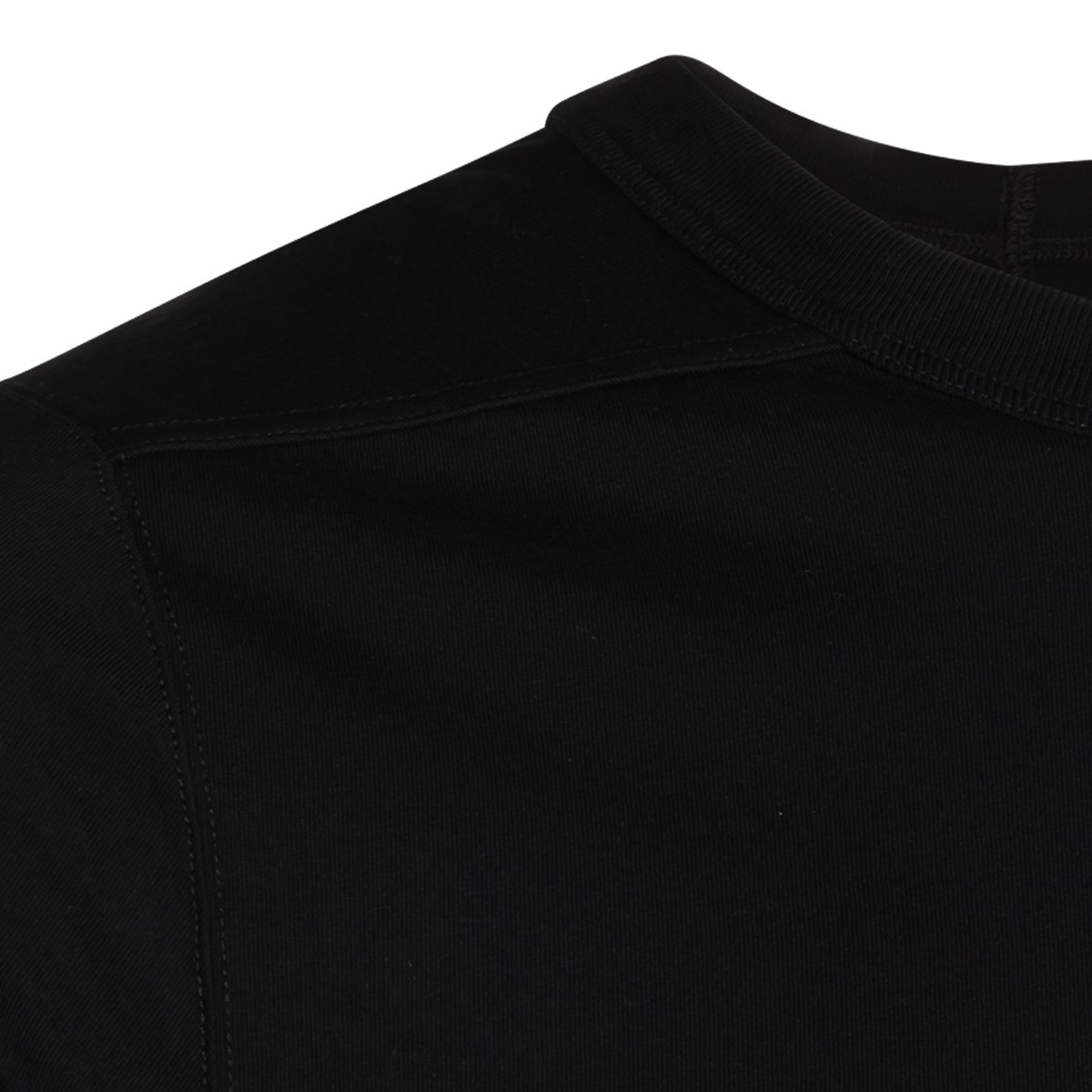 Rick Owens Black Cotton Minimalist Design T-Shirt Zwart
