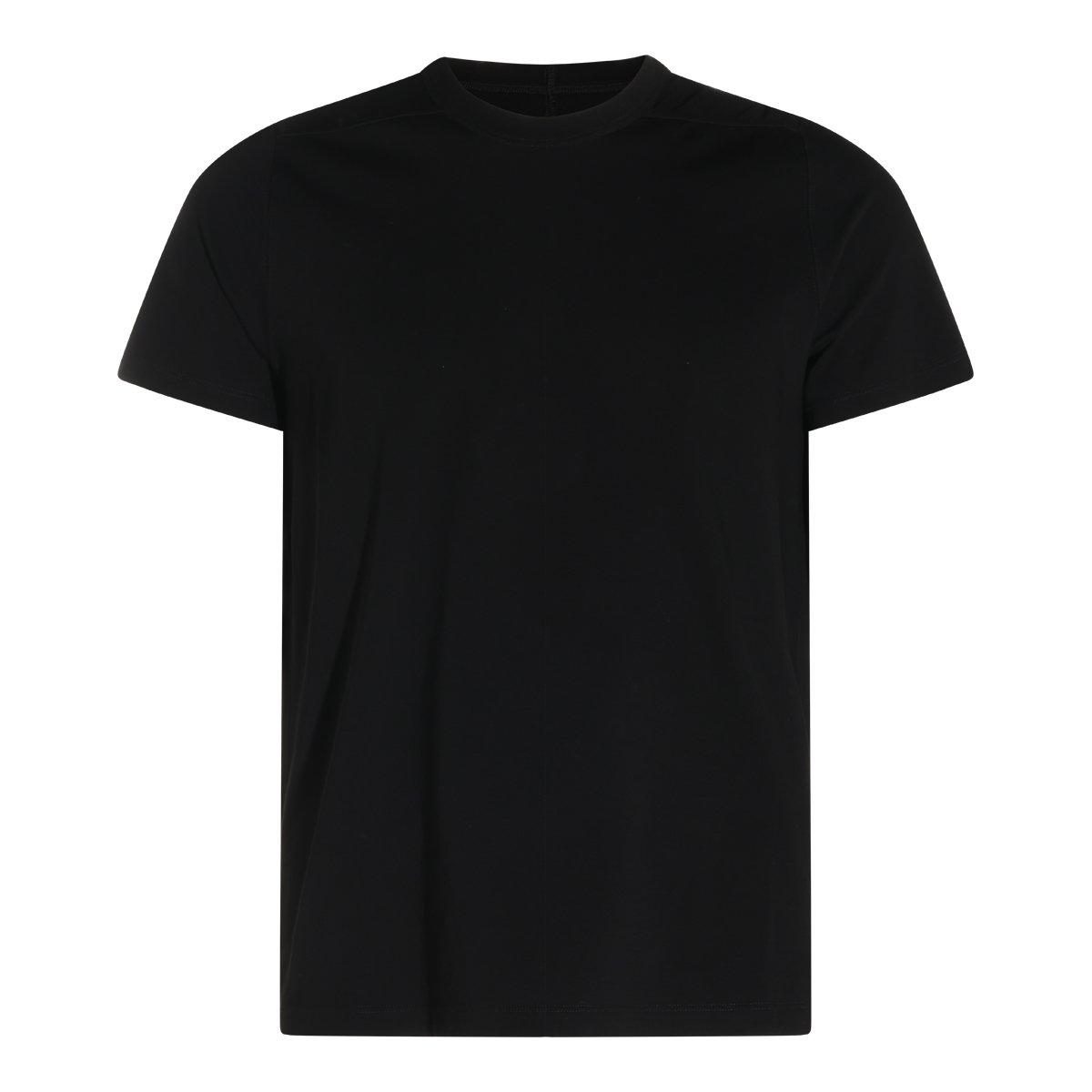 Rick Owens Black Cotton Minimalist Design T-Shirt Zwart