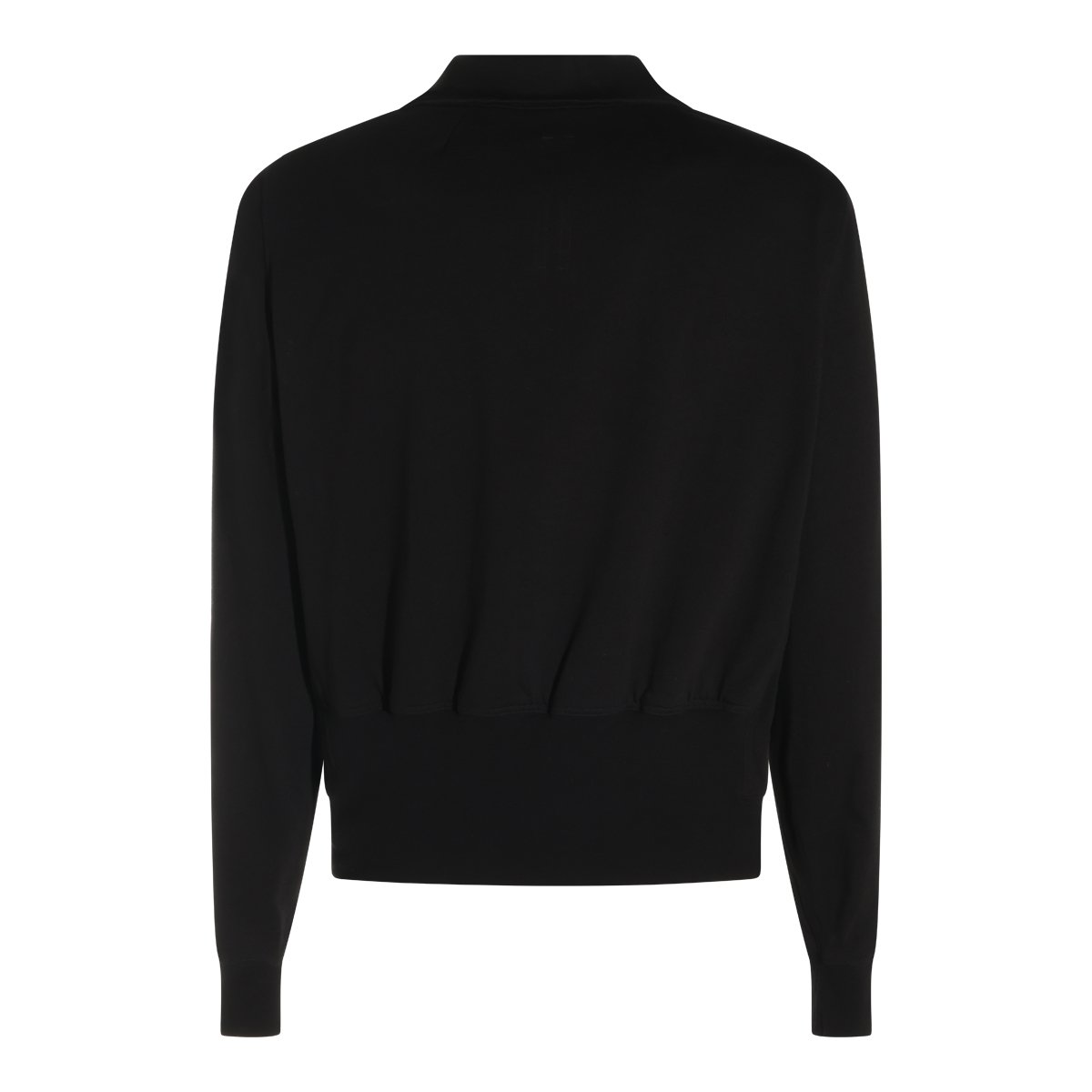 Rick Owens Asymmetrical Front-Zipper Sweater With Structured Collar Zwart