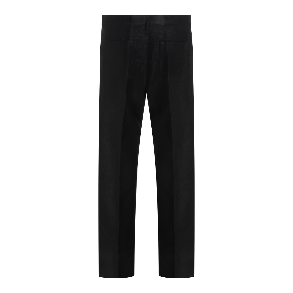 Rick Owens Straight Fit Black Jeth Trousers With Minimalist Detailing Zwart