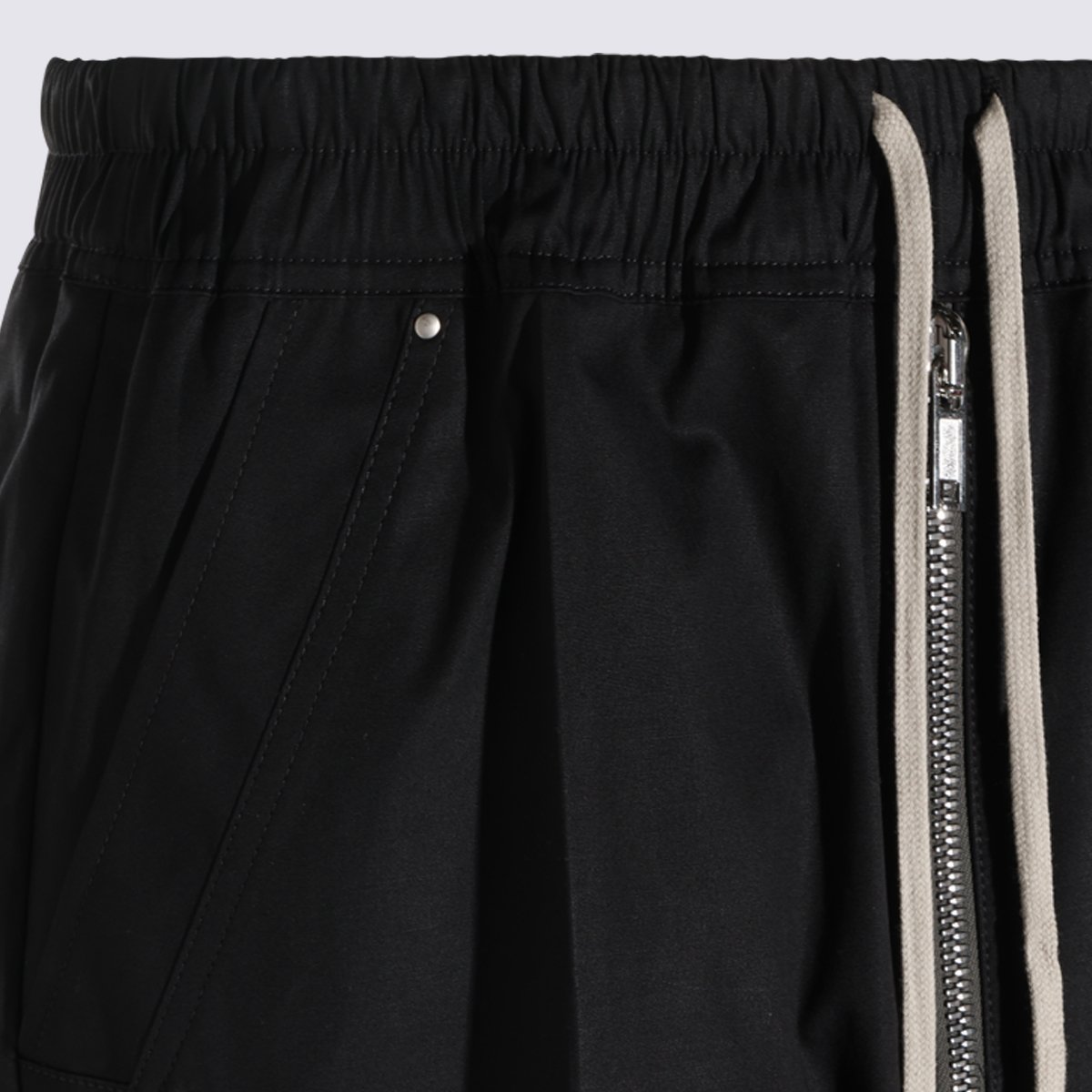 Rick Owens Tapered Trousers With High Waistband And Zipper Detail Zwart
