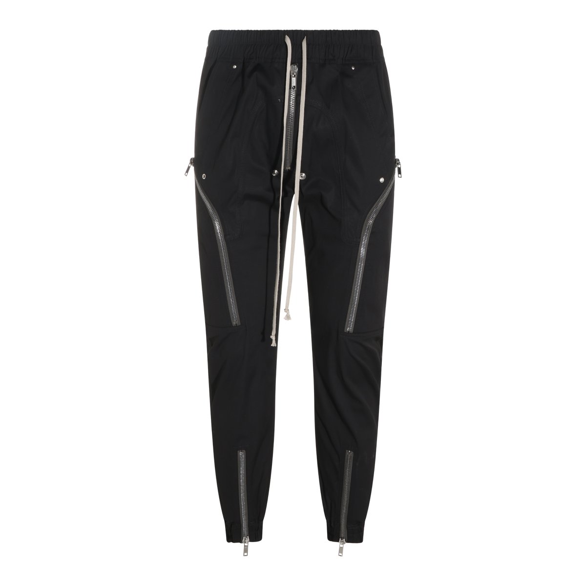 Rick Owens Cargo-Style Pants With Drawstring Waist And Zipped Cuffs Zwart