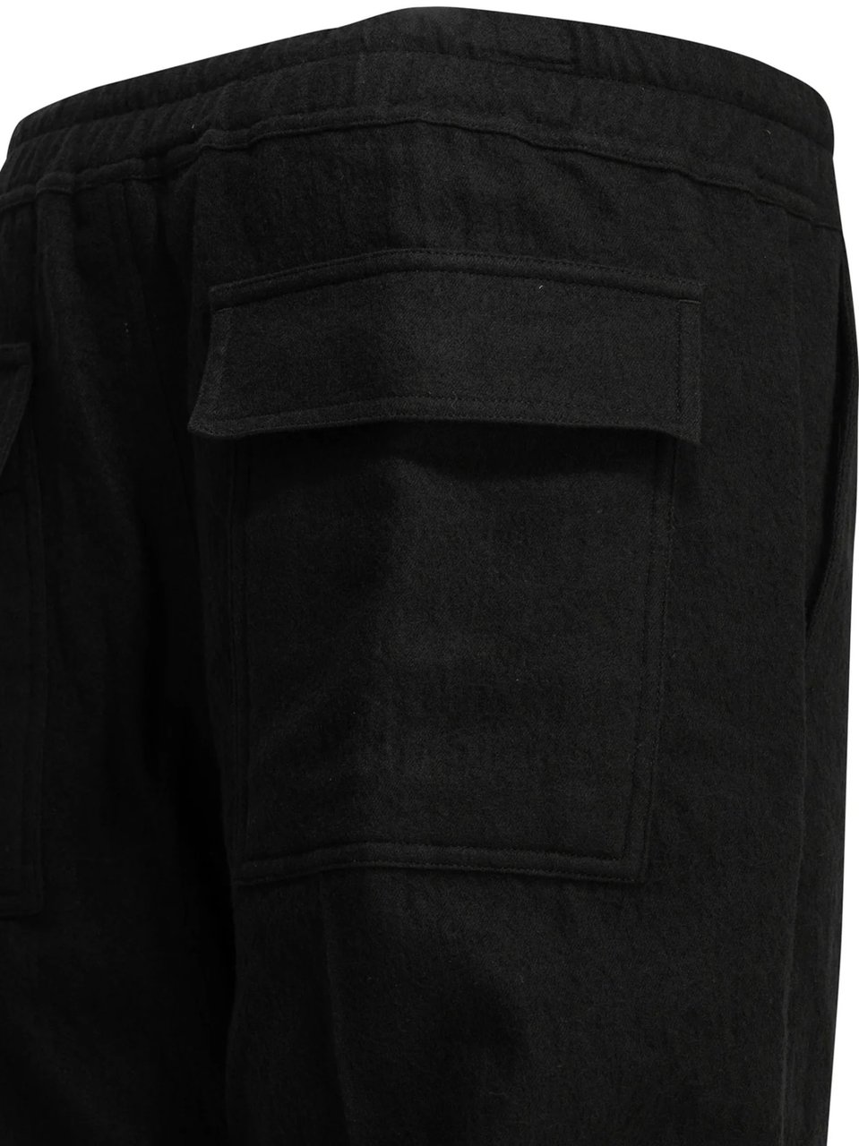 Rick Owens Relaxed Straight-Leg Pants With Drawstring And Flap Pockets Zwart