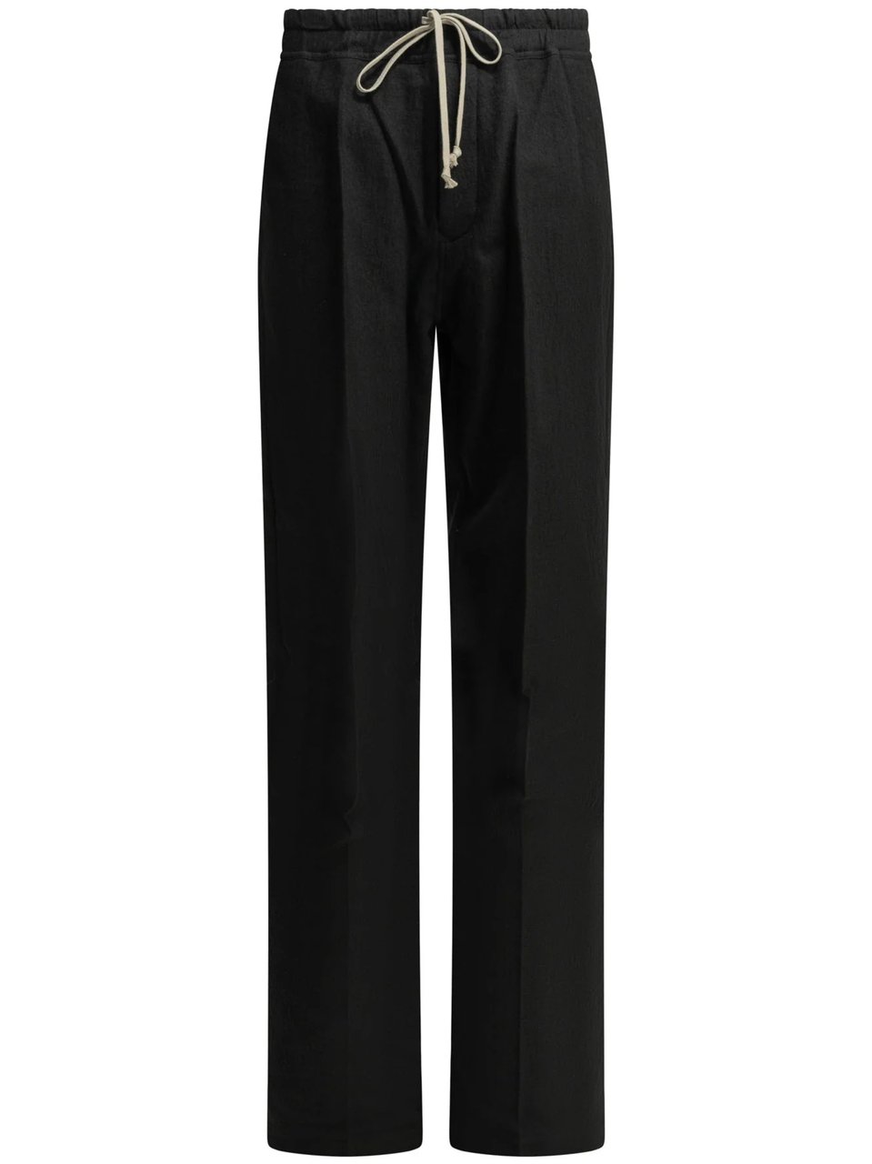 Rick Owens Relaxed Straight-Leg Pants With Drawstring And Flap Pockets Zwart