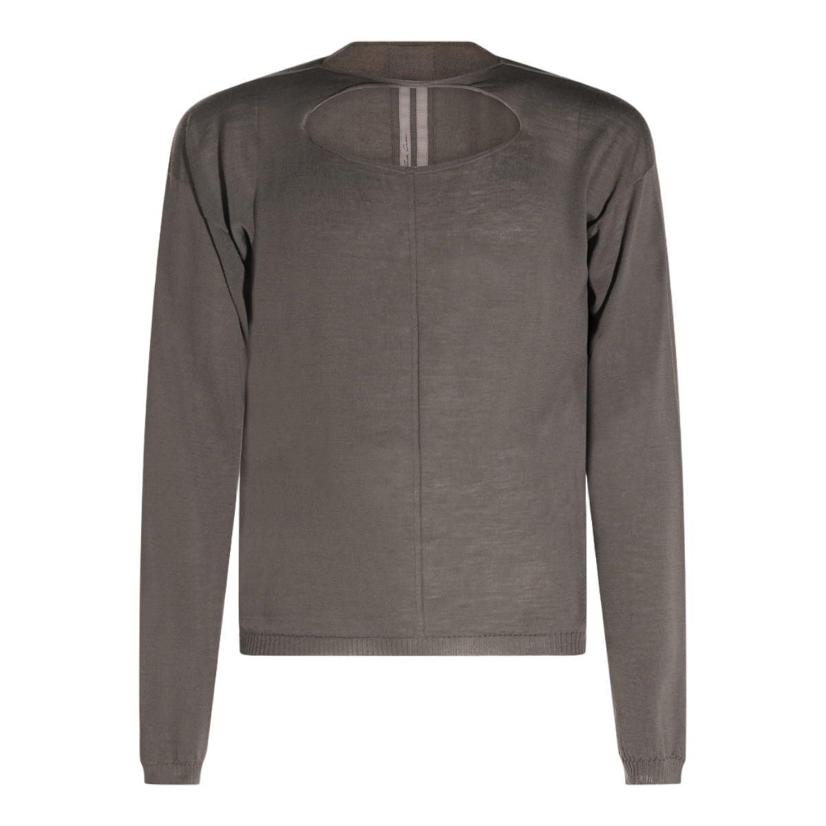 Rick Owens Lightweight Knit Sweater With Oval Cut-Out Detail Grijs