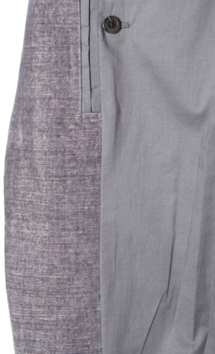 Rick Owens Textured Grey Velvet Single-Breasted Jacket Grijs