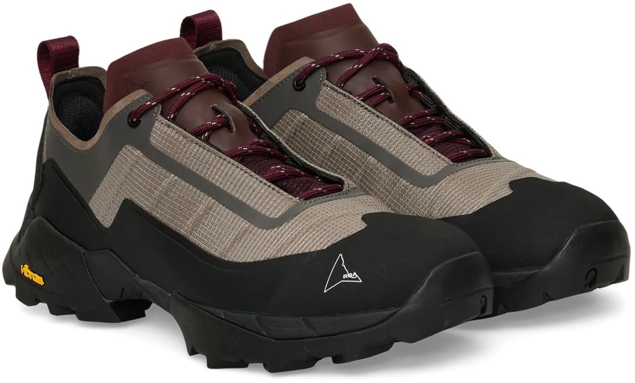 ROA Katharina Sneakers In Light Taupe And Burgundy Zwart