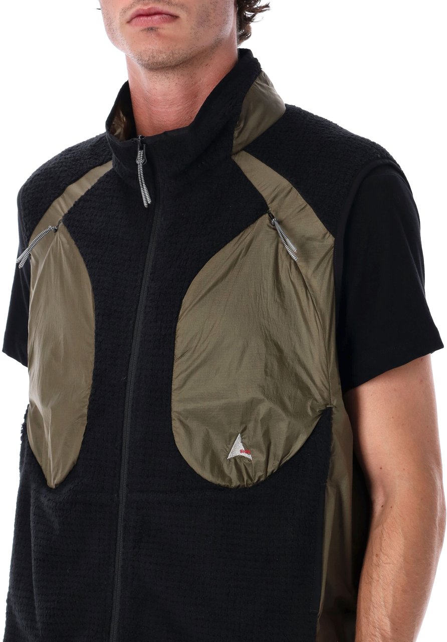 ROA Ocular Polartech Vest Black Dk Olive Zwart
