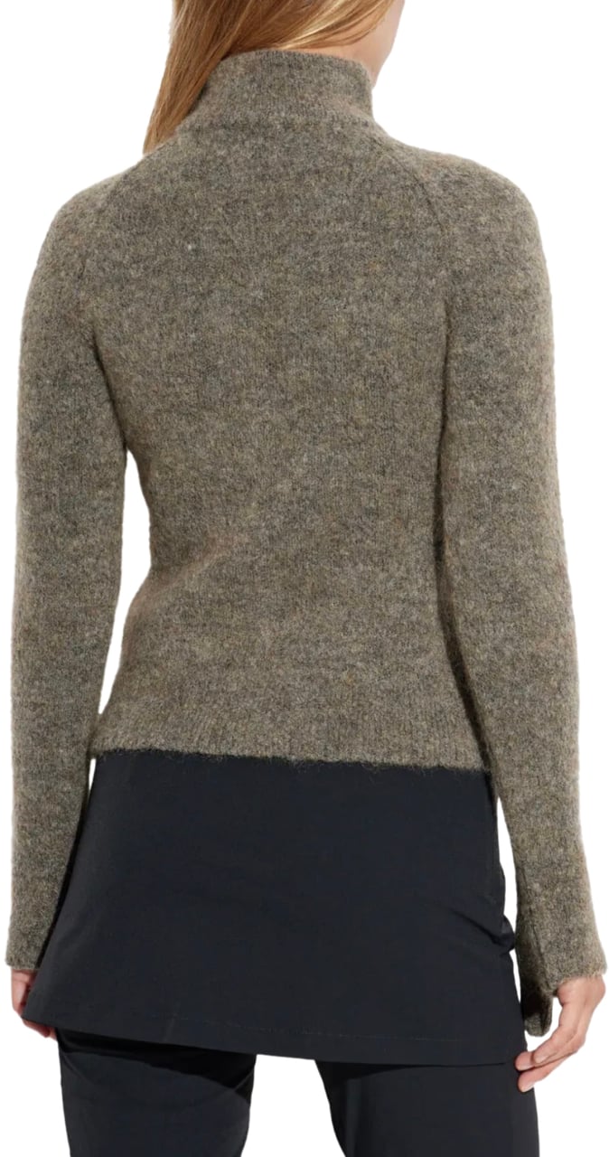 ROA Tasna Mohair Zip Up Sweater Dark Taupe Bruin