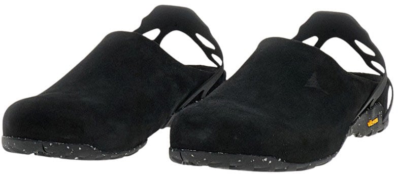 ROA Black Fedaia Suede Clogs Zwart
