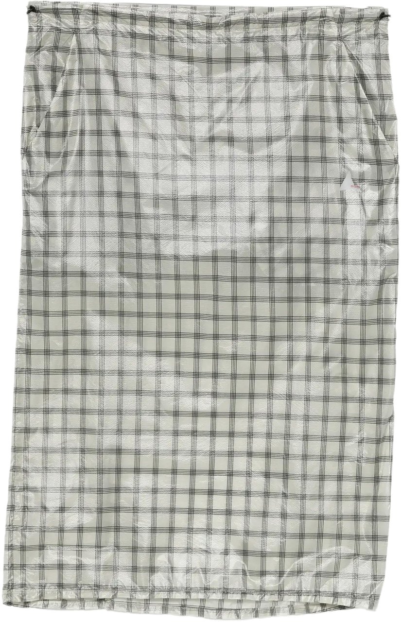 ROA Nia See Through Printed Check Mid Skirt White Wit