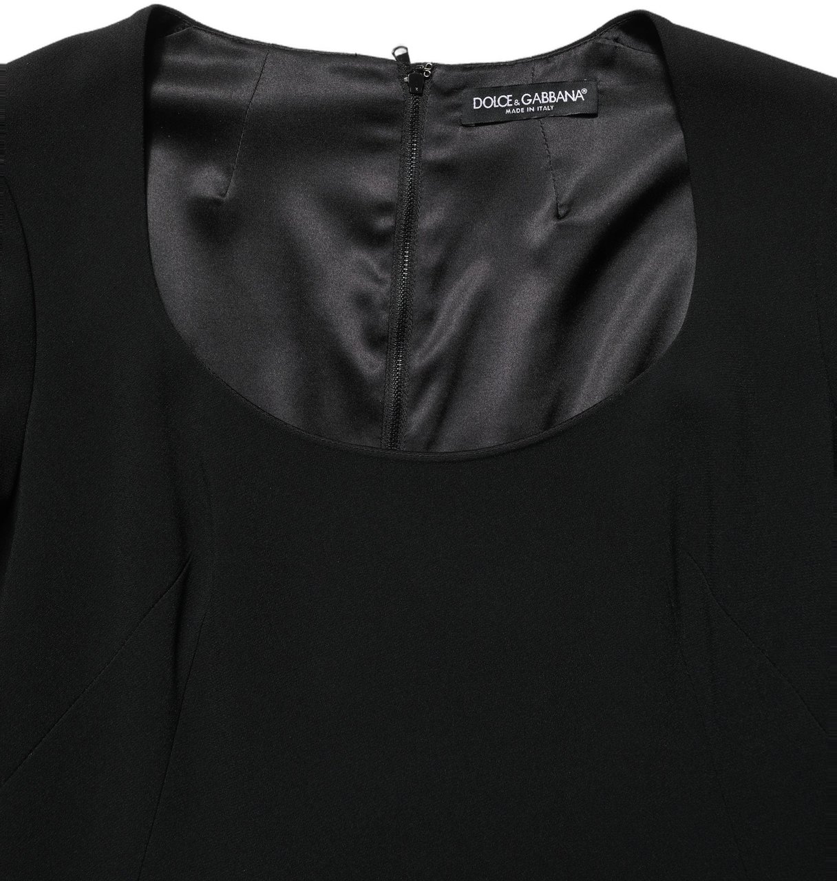 Roberto Cavalli Black Long Sleeves Scoop Neck Mini Dress Zwart