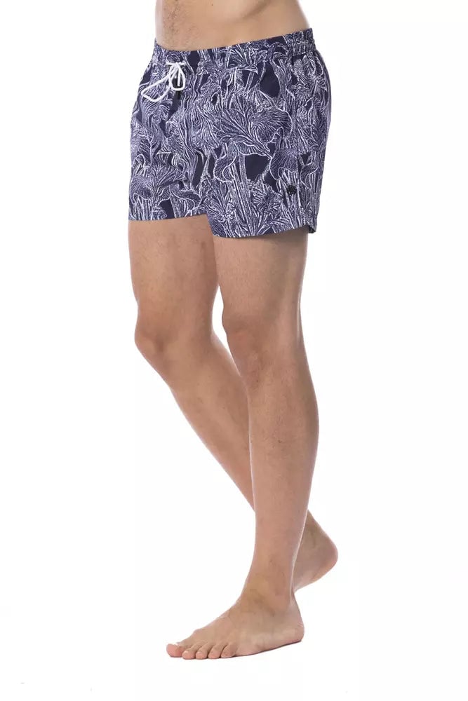 Roberto Cavalli Sport Blue Polyester Men's Swimwear Blauw