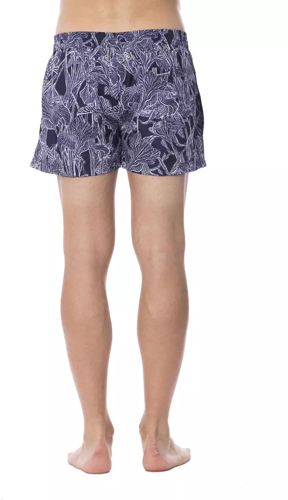 Roberto Cavalli Sport Blue Polyester Men's Swimwear Blauw