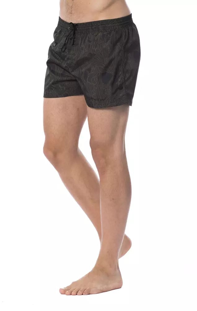 Roberto Cavalli Sport Army Polyester Men Swimwear Donkergroen