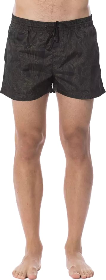 Roberto Cavalli Sport Army Polyester Men Swimwear Donkergroen