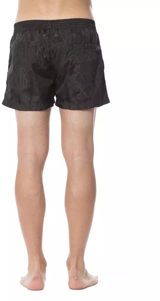 Roberto Cavalli Sport Army Polyester Men Swimwear Donkergroen