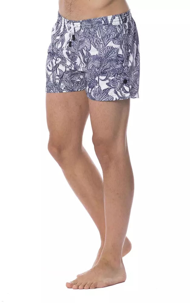 Roberto Cavalli Sport Light Blue Polyester Men Swimwear Blauw