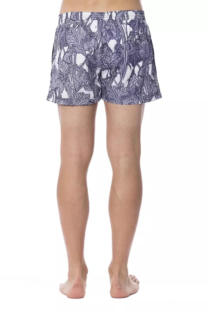 Roberto Cavalli Sport Light Blue Polyester Men Swimwear Blauw