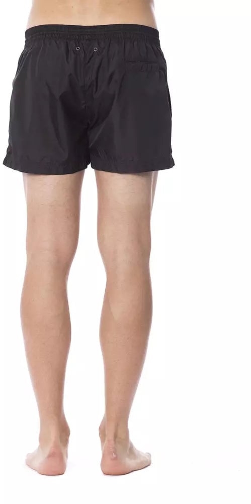 Roberto Cavalli Sport Black Polyester Men's Swimshorts Zwart